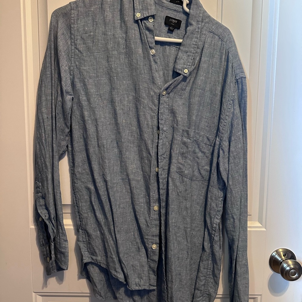 J. Crew Men’s Light Blue Button-Up Casual Shirt